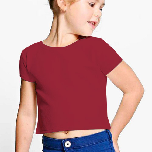 Girls Cropped Half Sleeves Radical Red image